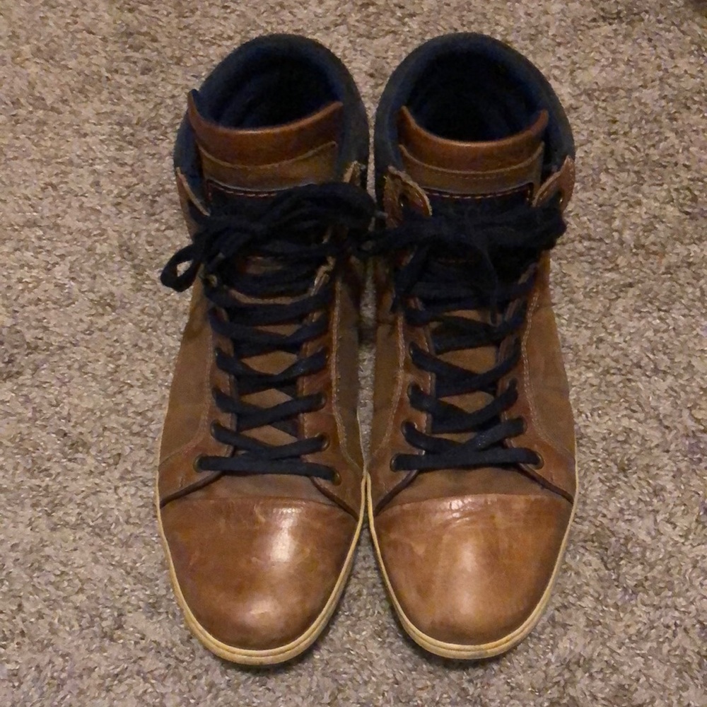 Real leather high dunk shoes